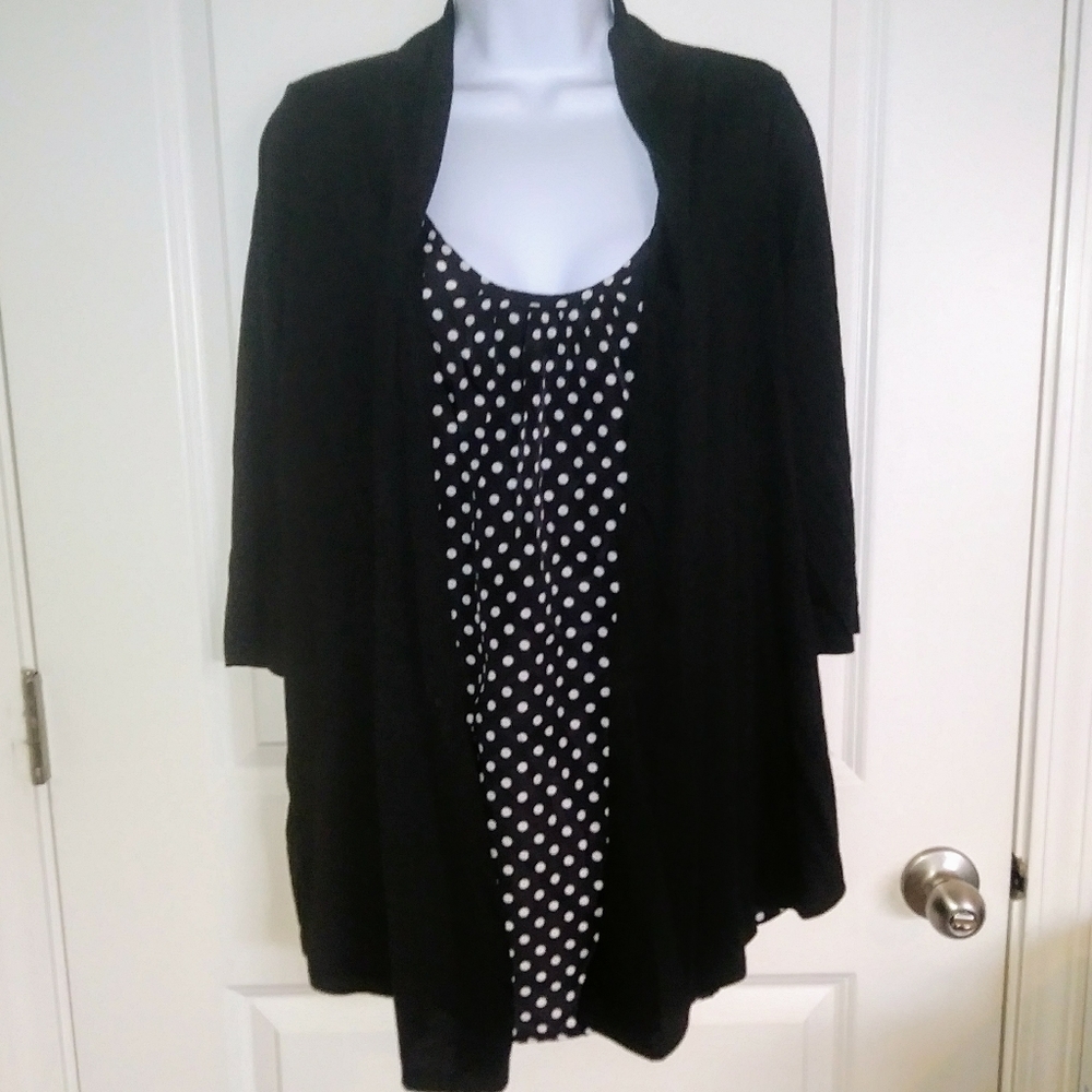 🌸Two Hearts Maternity Polka Dot Shirt w/Cardigan